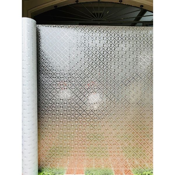 DEcal dán kính mờ  kim sa hình thoi DK43