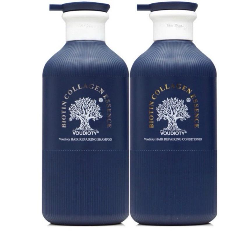 Dầu gội Biotin Essence Voudioty Xanh - Hồng cao cấp phục hồi mềm mượt giảm gãy rụng 500ml