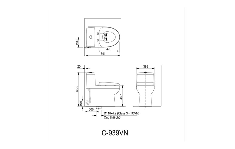 Bồn Cầu INAX AC-939 + CW-S32VN Nắp Rửa Cơ