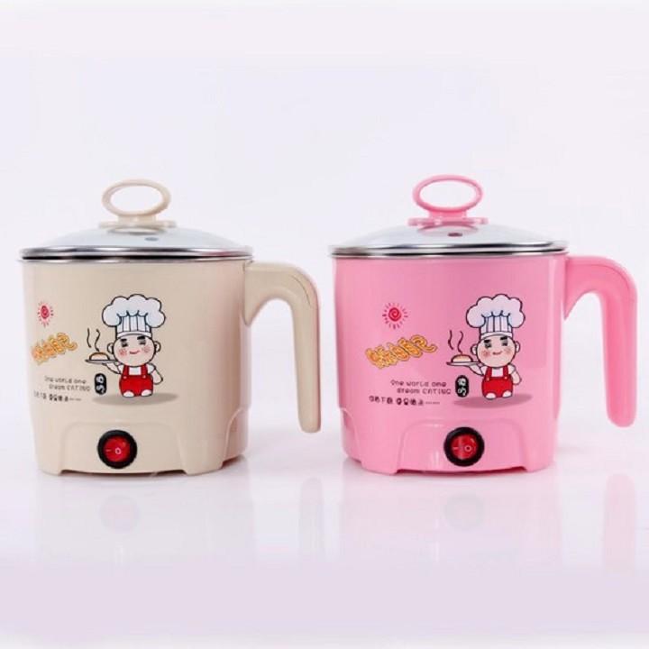 CA NẤU MÌ SIÊU TỐC, NỒI ĐIỆN MINI 16CM - CÓ LỒNG HẤP ĐI KÈM