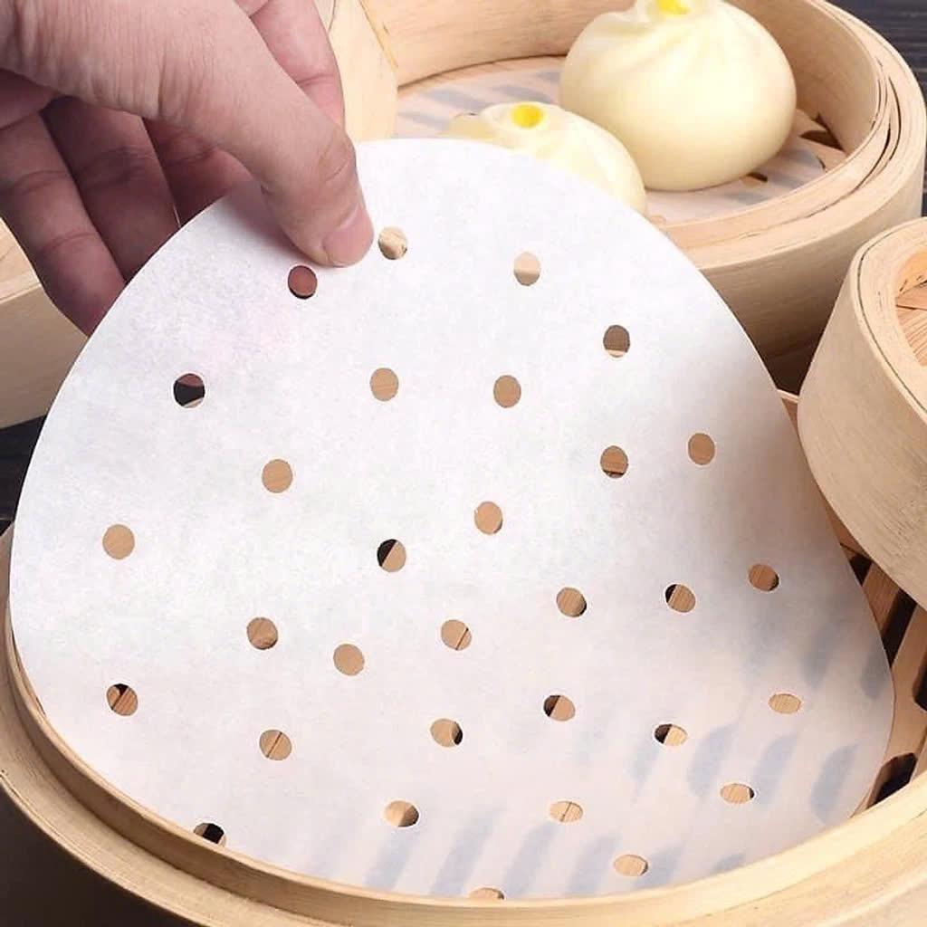 Set 500 Giấy nến hấp, nướng bánh, lót nồi chiên không dầu (22cm), đục lỗ, chống dính