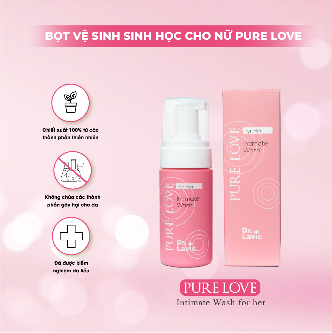 Dung dịch vệ sinh phụ nữ Dr.Lavic Pure Love Intimate Wash For Her dạng bọt sạch thơm mát 100ml - DR940