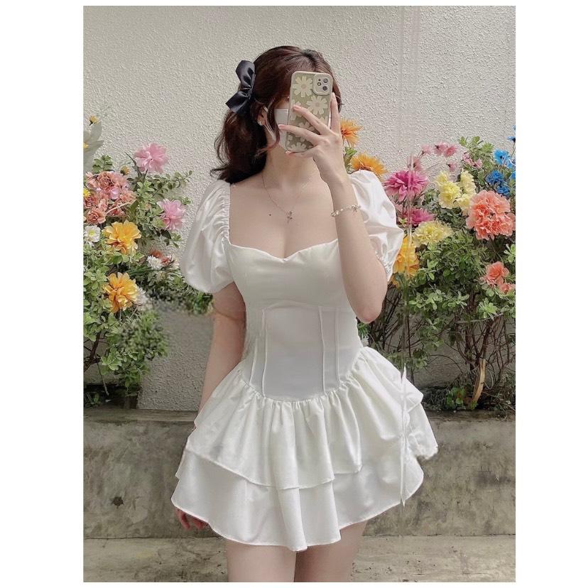 ĐẦM XOÈ TAY PHỒNG CÚP NGỰC