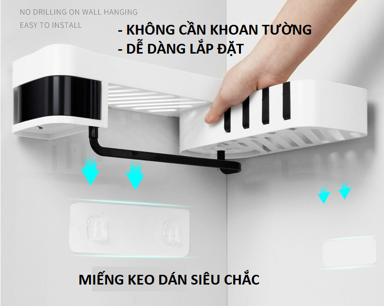 Hình ảnh Kệ để đồ nhà tắm xoay 180 2 tầng sang trọng siêu chắc chắn, tiện dụng GD236-KNTXoay 