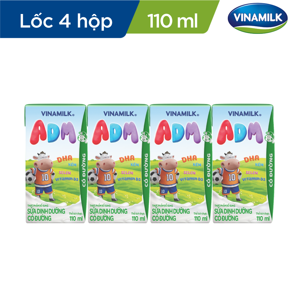 Thùng 48 Hộp Sữa dinh dưỡng Có đường Vinamilk ADM (110ml)