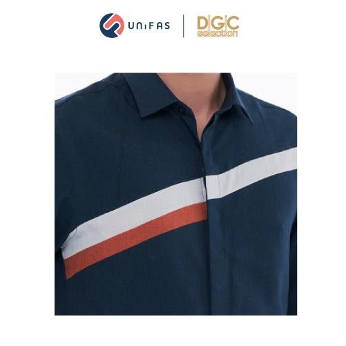 Áo sơ mi nam công sở dài tay DGC chất vải cotton form dáng Slim fit giấu cúc cổ bẻ SASDBA21M