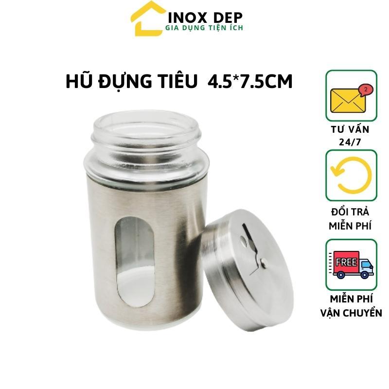 Hũ Đựng Tiêu,Lọ Rắc Tiêu, Muối, Đựng Gia Vị, Tăm Tiện Dụng Bằng Thủy Tinh Và Inox