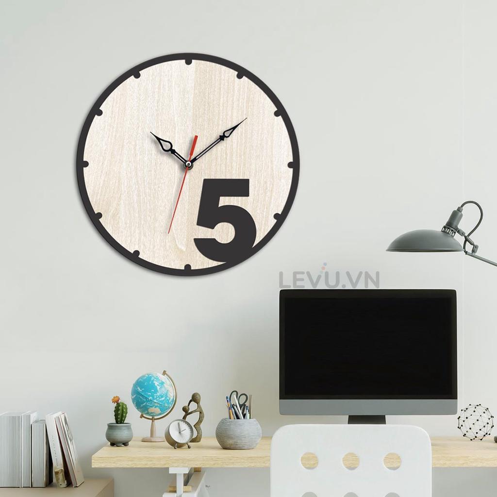 Đồng Hồ Treo Tường gỗ trang trí LEVU DH03 Handmade cao cấp