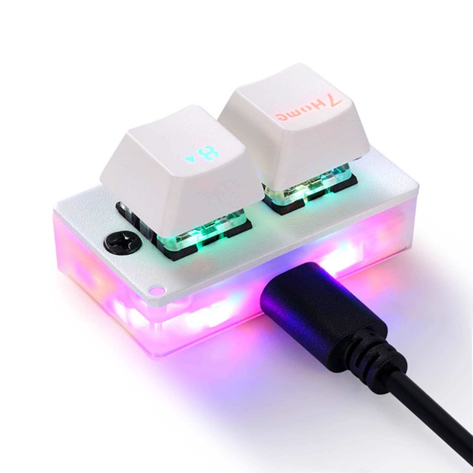 USB Wired Mini 2 Key Mechanical Gaming Keyboard Programming RGB LED