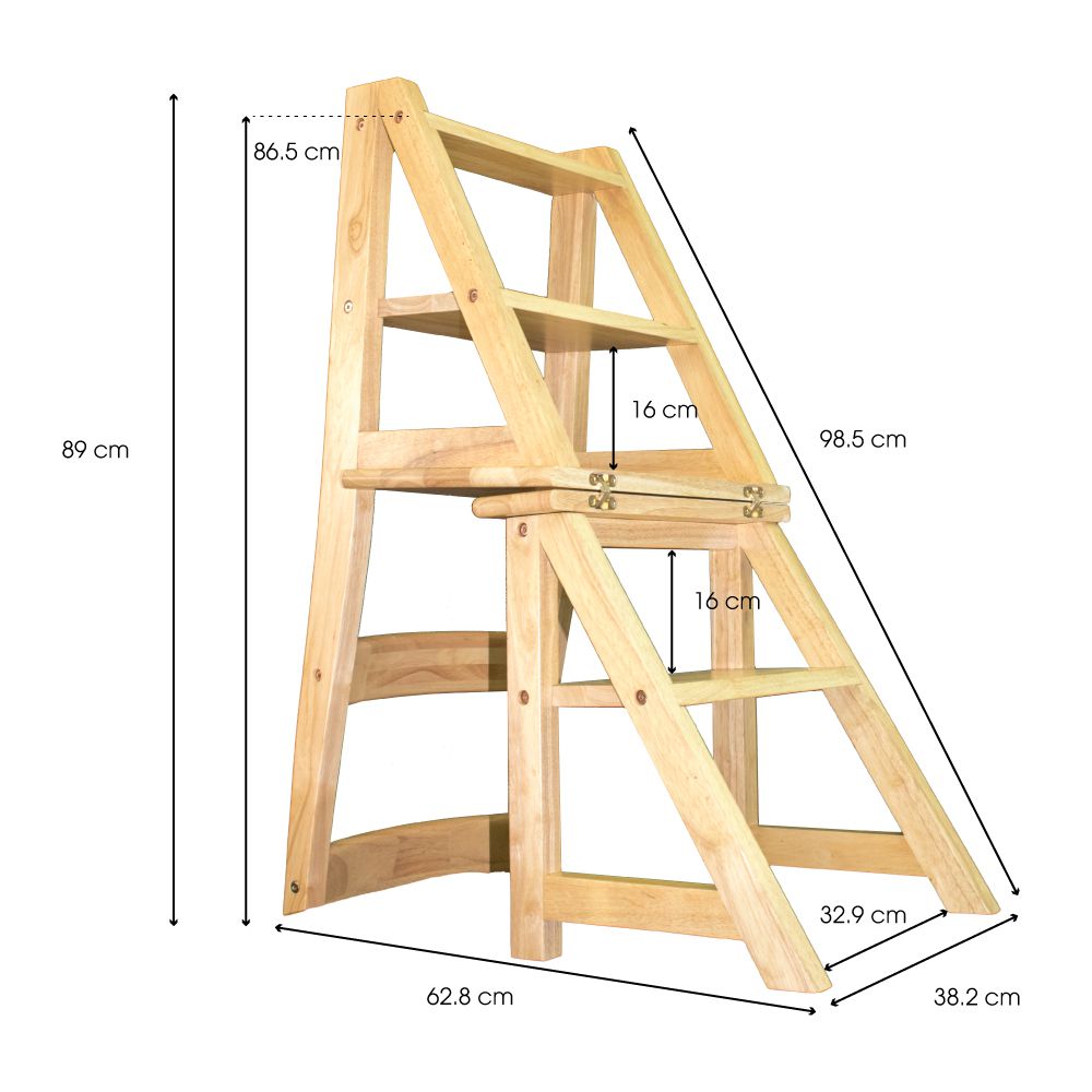 GHẾ THANG GỖ CAO SU 4 BẬC -  - 205 TC Folding Stair Chair