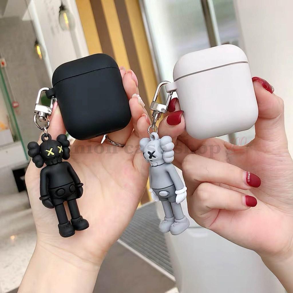 Bao Case Ốp dành cho airpod 1 và 2, tai nghe bluetooth i11,i12, i100, i9s... silicon 3D KAWS cao cấp