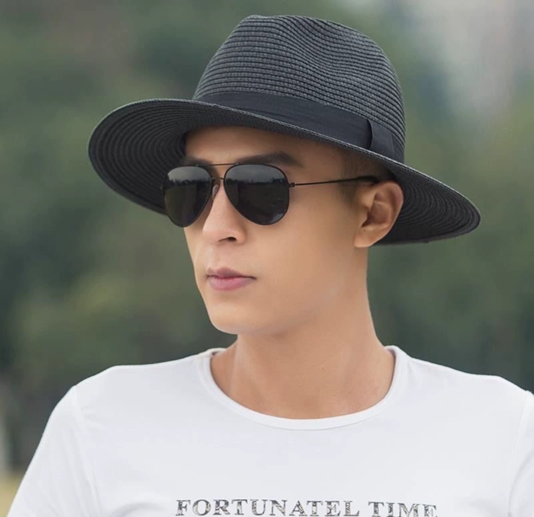 Nón cao bồi phớt mũ cao bồi nam nữ Fedora comboy chất liệu cói Hàng nhập dona24072901