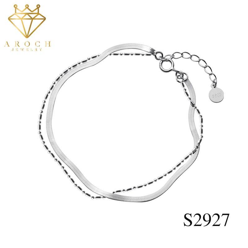 Vòng tay bạc Ý s925 hai lớp S2927 - AROCH Jewelry