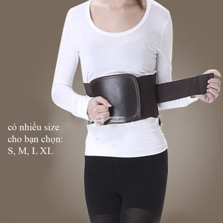 Đai lưng da PU và thun hỗ trợ cột sống, thoát vị đĩa đệm, thoái hóa cột sống, cho người ngồi nhiều, nhân viên văn phòng - HENRYSA