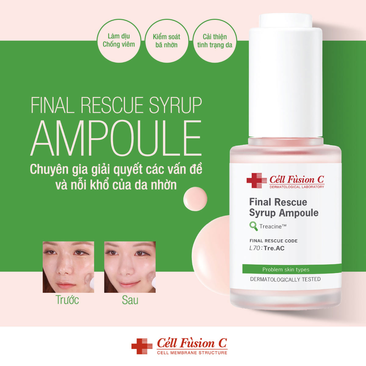 Ampoule Chuyên Biệt Chăm Sóc Da Dầu Mụn Cell Fusion C Final Rescue Syrup Ampoule (30ml)