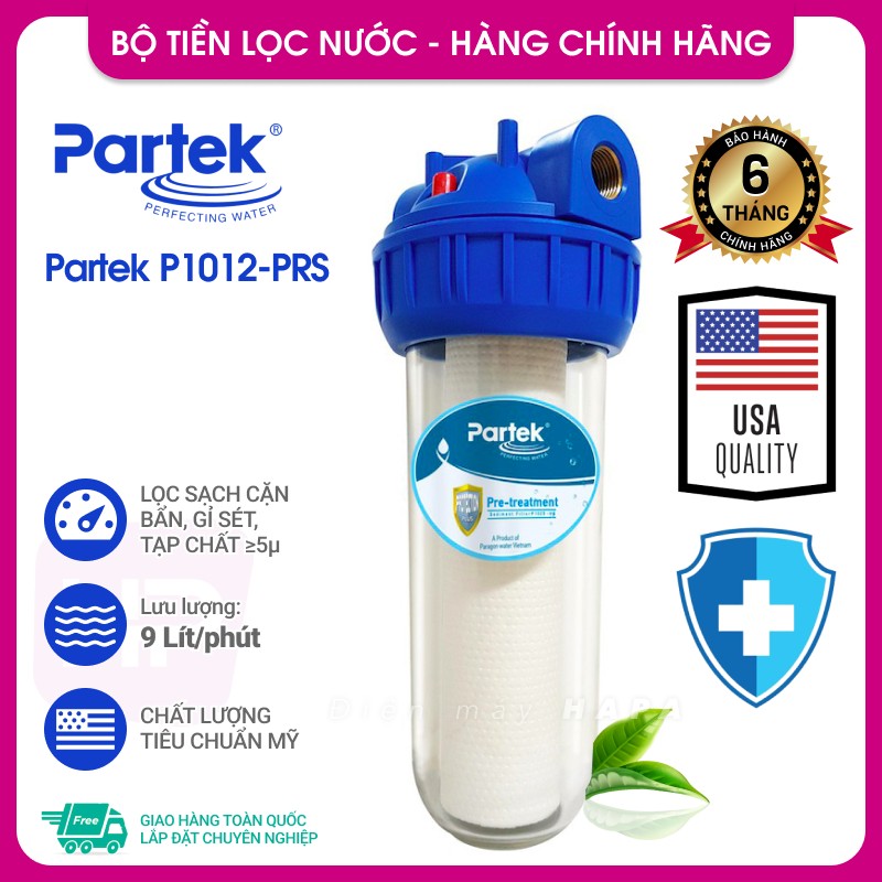 Bộ Lọc Thô PARTEK P1012-PRS 10 inch Cao Cấp Công Nghệ Mỹ Chuẩn NSF - Hàng Chính Hãng - (Cốc Lọc Sinh Hoạt 10in, Lọc Nước Đầu Nguồn, Tiền Xử Lý Nước Sinh Hoạt, Sediment Filter, Pre-treatment 5 micron, P1012PRS P1005-PP PP-CATION)