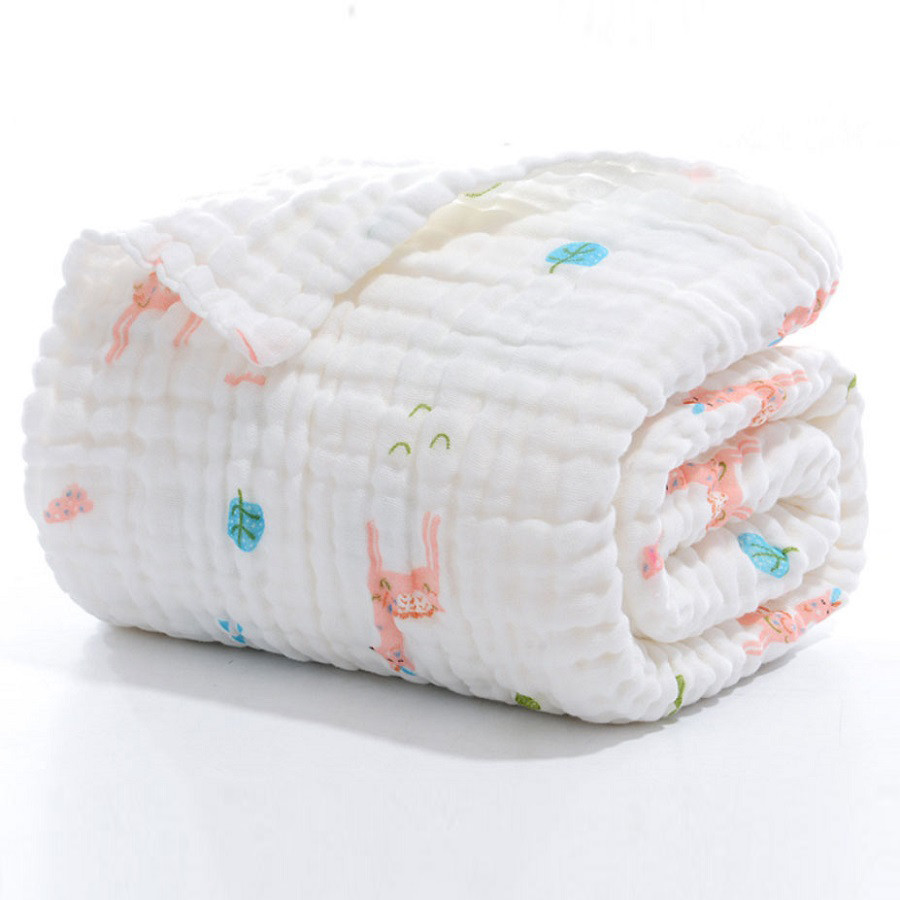 Chăn lưới chống ngạt 6 lớp Babyup cao cấp ( SIZE 100 x 100 cm), có thể làm Khăn tắm cho bé, chất liệu 100% sợi bông hữu cơ an toàn - Giao ngẫu nhiên