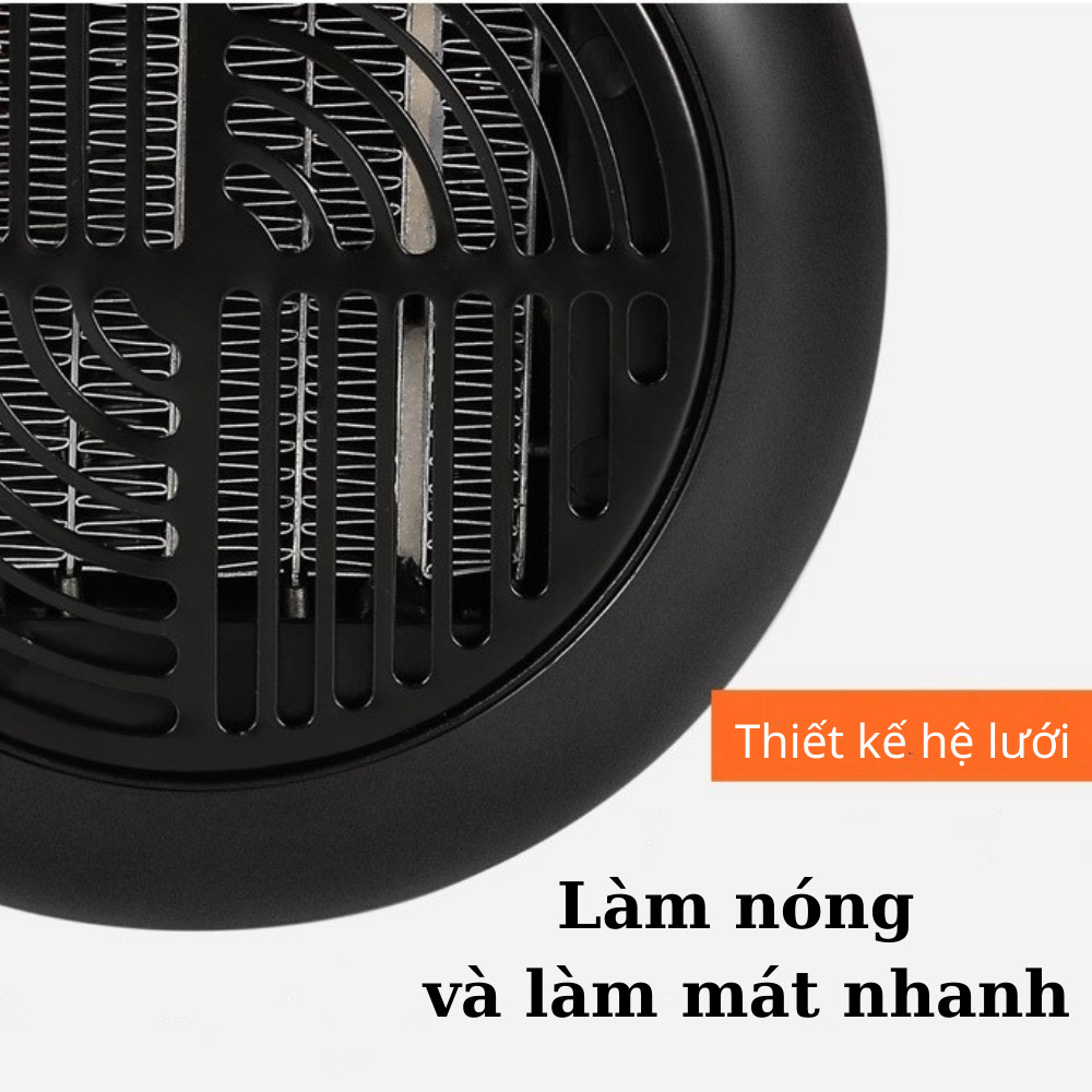 Quạt sưởi ấm dùng cho phòng ngủ, nhà tắm mini TQM.01 công suất 900W - Quạt sưởi mini cắm điện di động có điều khiển từ xa