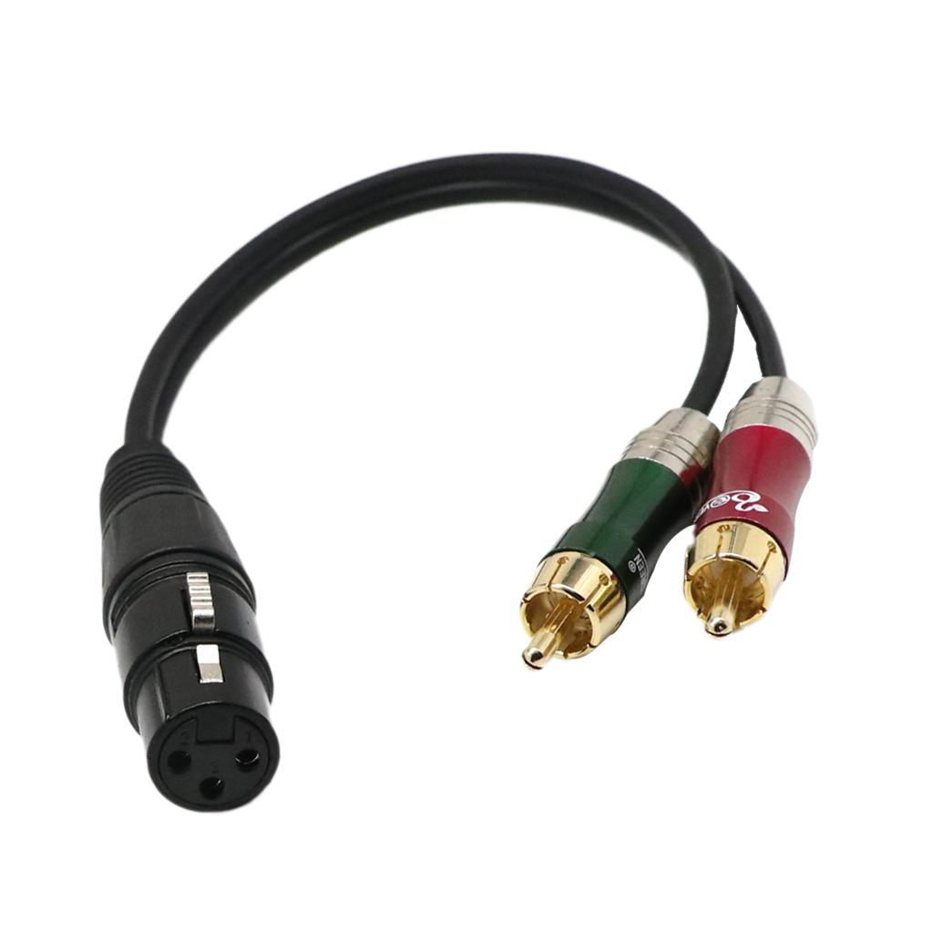 2 Pieces XLR Female to 2 RCA Male ,XLR Adapter Plug to 2 x Phono RCA Plug Adapter Cable Lead 30cm Splitter Patch Y Cable, Microphone Cable