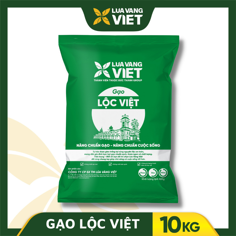 Gạo Lúa Vàng Việt Lộc Việt bao 10kg