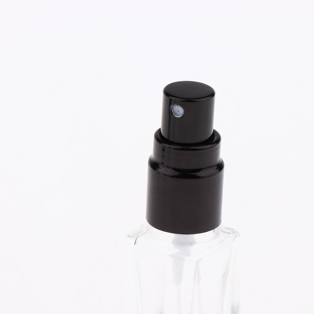 3x 3ml Empty Glass Spray Bottle Pump Fine Mist Perfume Atomiser Black Caps