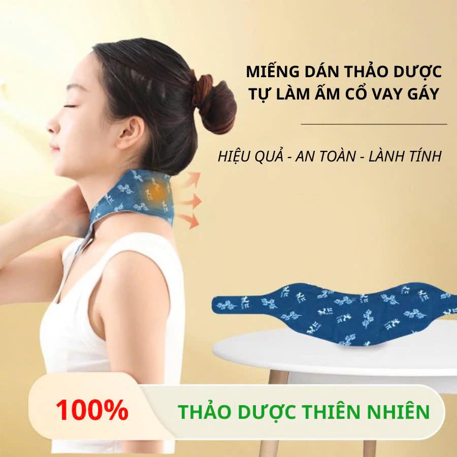 COMBO 2 Đai Dán Nóng Chườm Cổ Vai Gáy Hamart Xông Hơi Nhiệt Giảm Đau Thư Giãn Cổ Vai Gáy Hiệu Quả