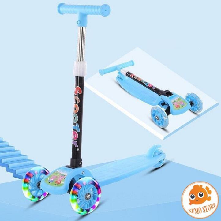 Xe scooter cho bé xe trượt scooter trẻ em 3 bánh gấp gọn có đèn phát sáng - Nemo Store