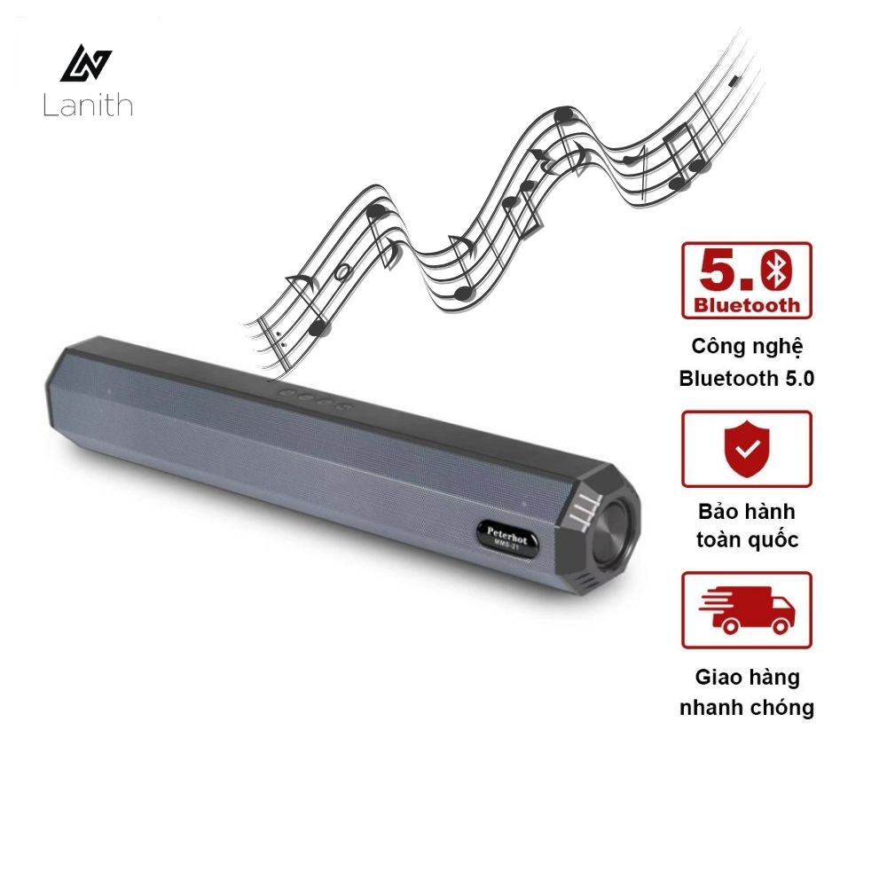 Loa bluetooth Lanith A21 kết nối tới 10m hỗ trợ TF,đài FM,USB,BT,AUX 3.5 kiểu dáng sang trọng âm thanh chuẩn Bass mạnh – Tiện lợi khi mang đi, đi du lịch, dã ngoại - Hàng nhập khẩu - LWR00A21