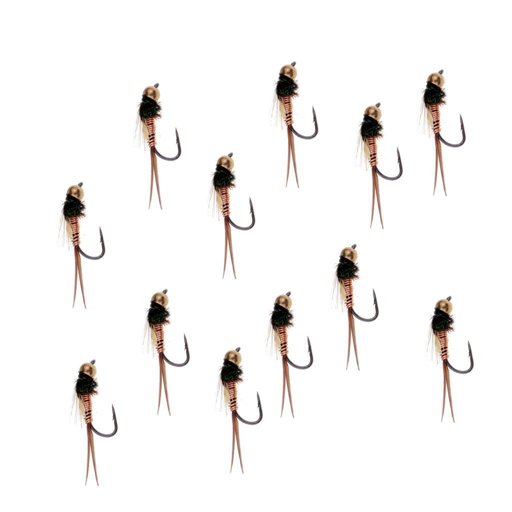 Fly Fishing Flies Bead Head Fast Sinking Wet Flies Lure For Bass Salmon Carp