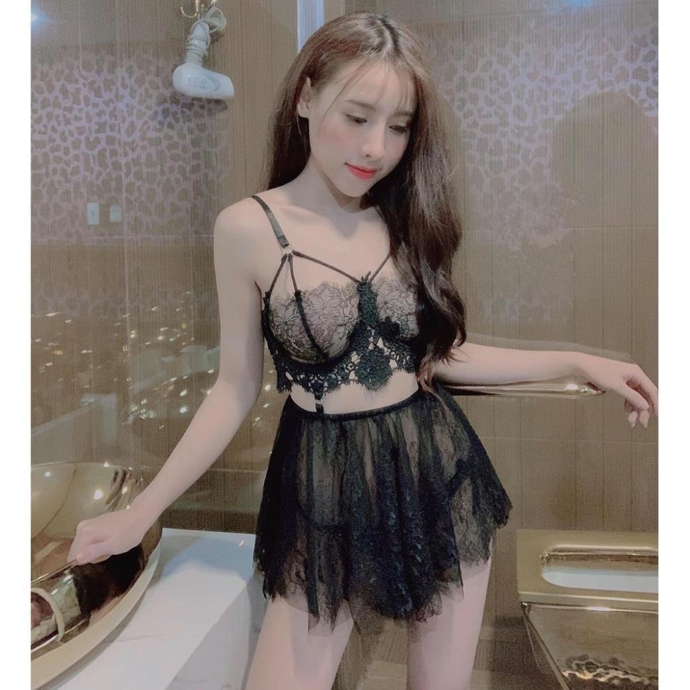 Váy ngủ ren sexy đồ ngủ cosplay xuyên thấu dễ thương