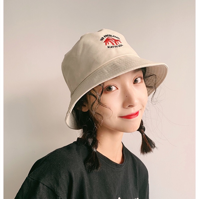 Nón bucket cây dừa - Mũ bucket unisex thêu chữ