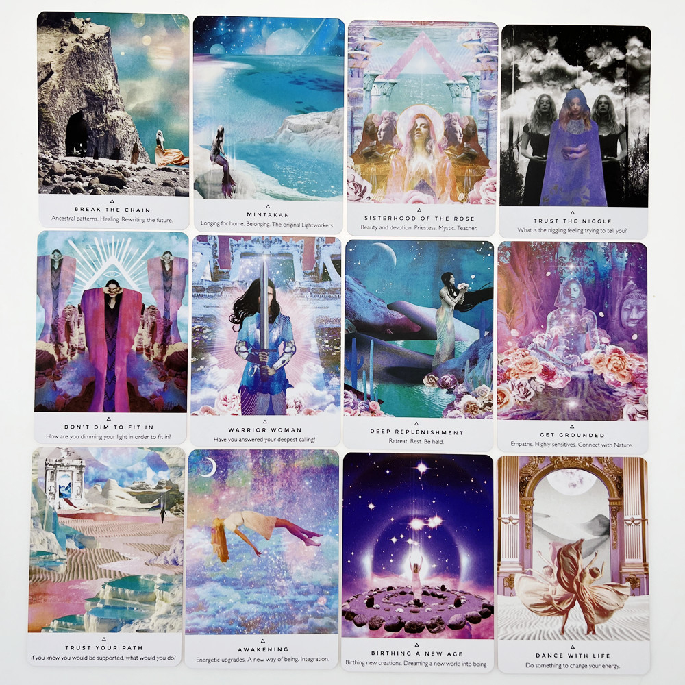 [Mạ Cạnh] Bộ Bài Tarot Holographic Hộp Thiếc 78 Lá 98x58 Mm Tặng Đá Thanh Tẩy