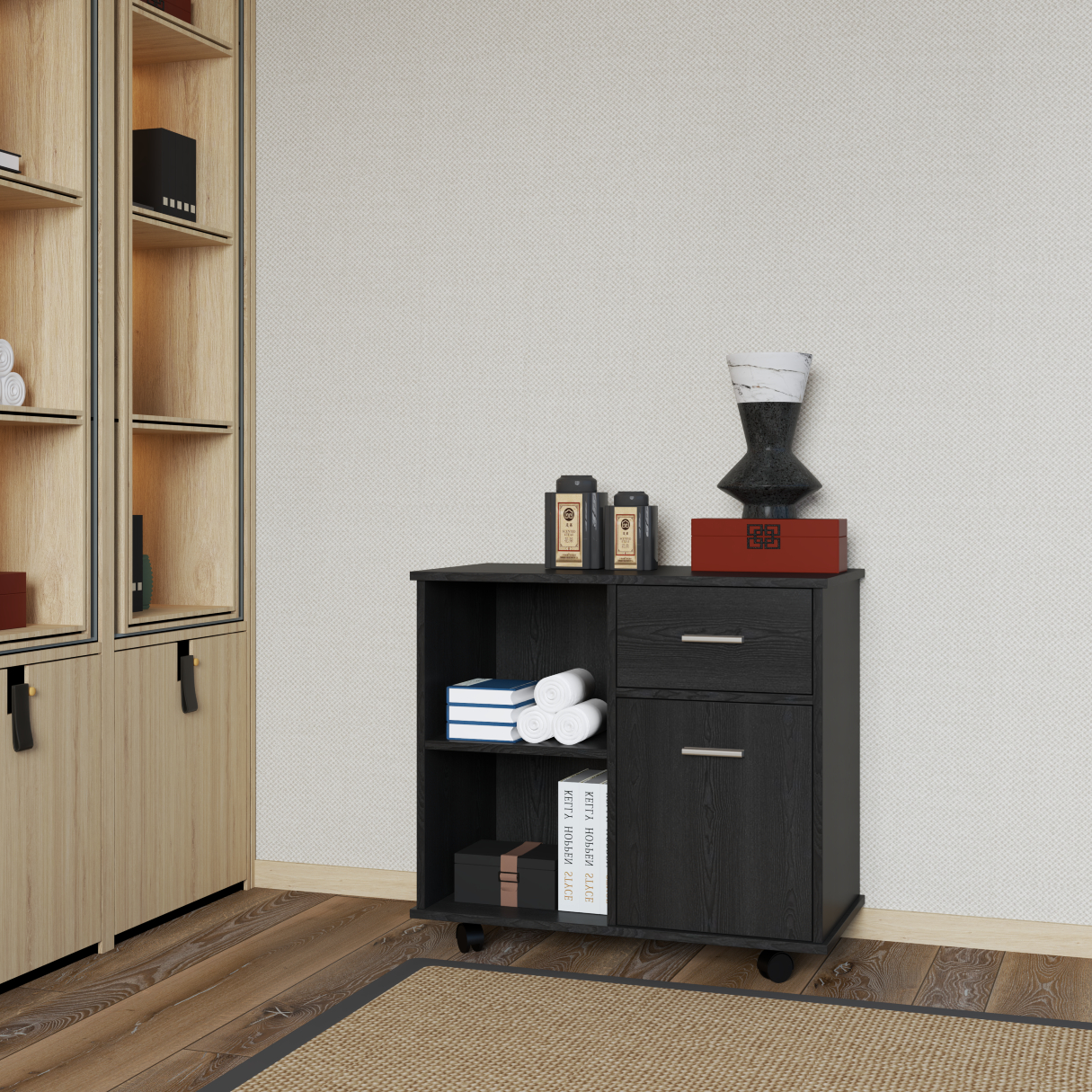 [Happy Home Furniture] COMFEE, Tủ đựng hồ sơ 4 ngăn ,  80cm x 40cm x 66cm ( DxRxC), THK_016