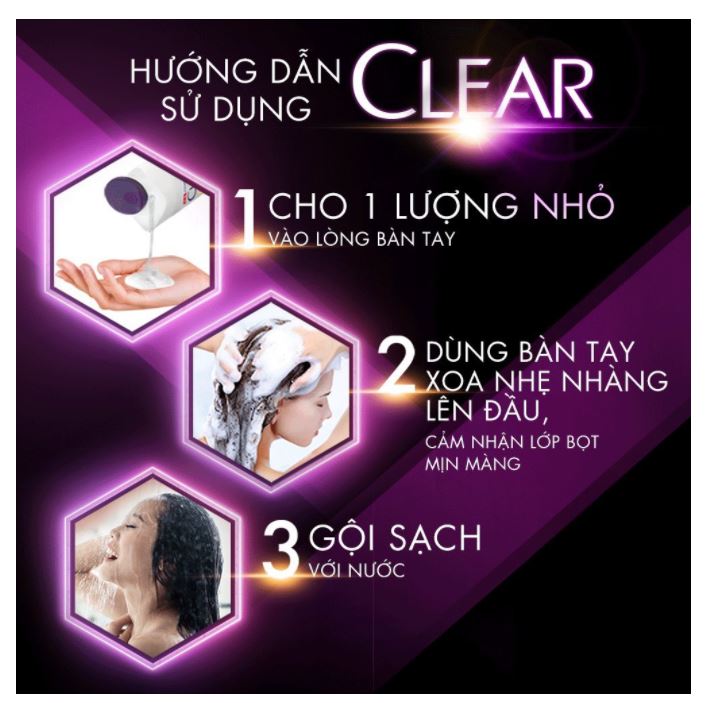 COMBO 2 Chai dầu gội Clear Bạc hà 900g