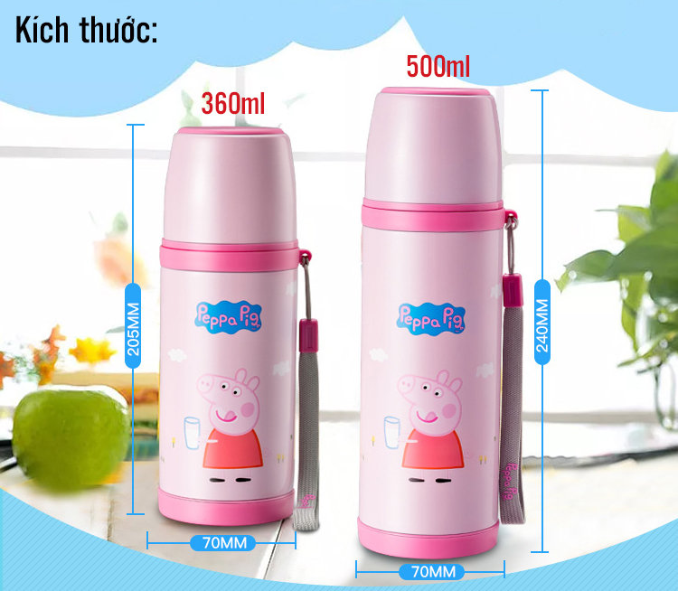 Bình nước giữ nhiệt trẻ em TAFUCO NHẬT BẢN an toàn cho bé T400