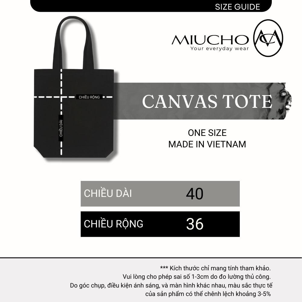 Túi tote vải, túi tote canvas đi học giá rẻ CV001 Miucho in BASIC