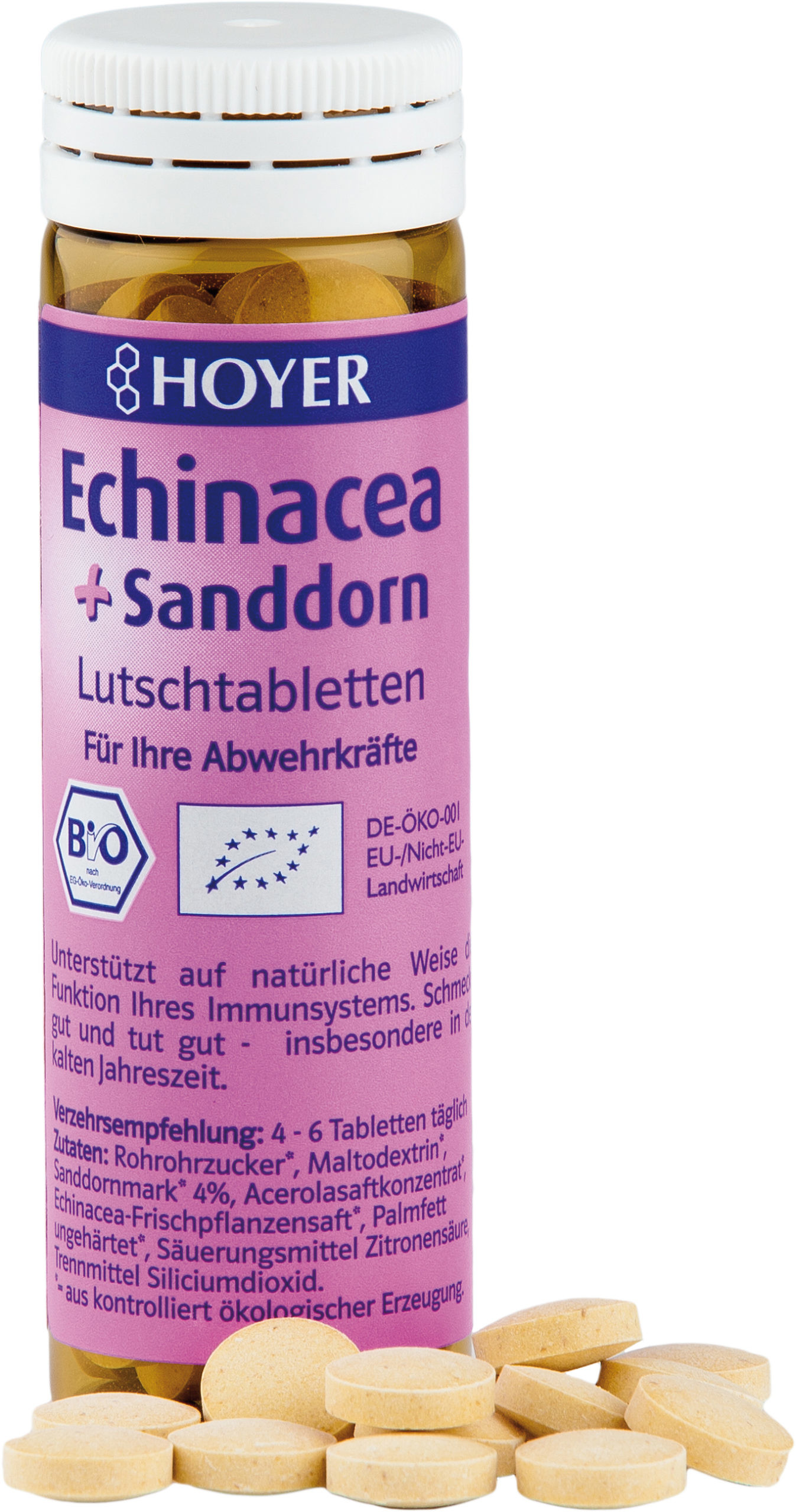 Kẹo ngậm hắc mai biển và sơ ri hữu cơ 30g Hoyer