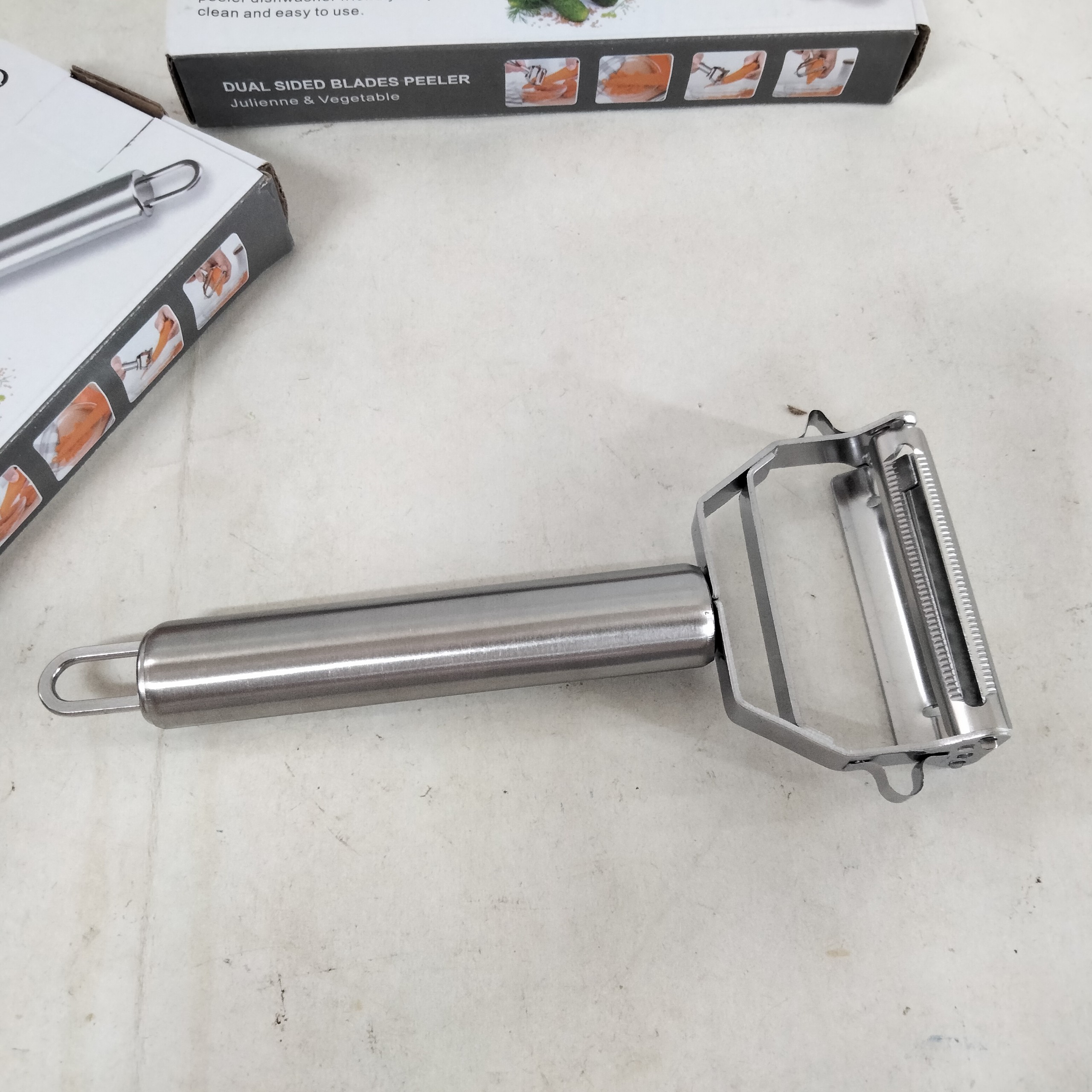 Dao Bào inox Cao Cấp đa năng 2 lưỡi - double Peeler 18 x 8.2cm