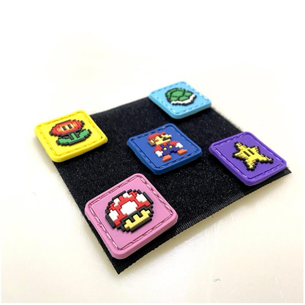 Patch_velcro bộ 5 miếng PVC Super Mario gắn quần áo_ba lô_túi xách