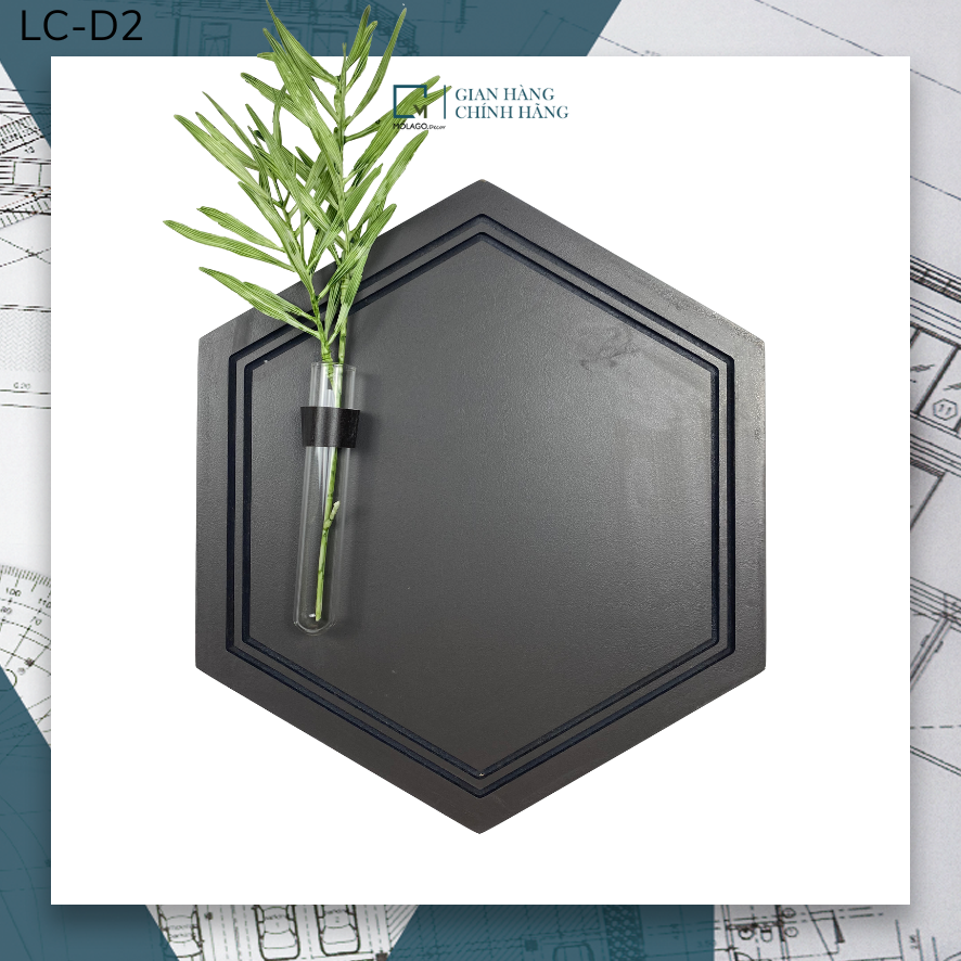 Tách lẻ bộ đồ trang trí gỗ treo tường lục giác màu đen decor treo tường decor phòng MOLAGO - LC