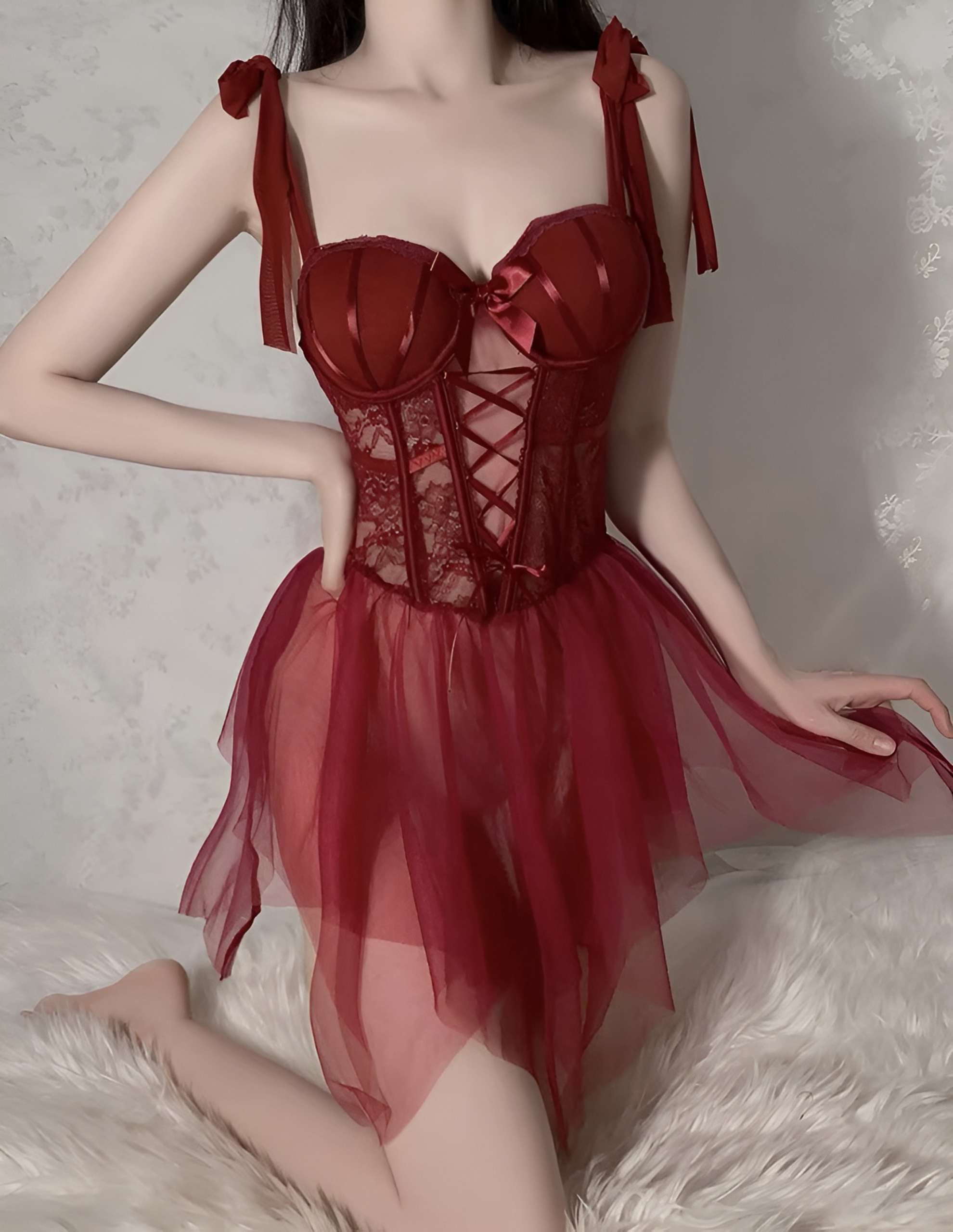 Váy Ngủ Nữ Phối Ren (Không kèm quần) - B.Lingerie