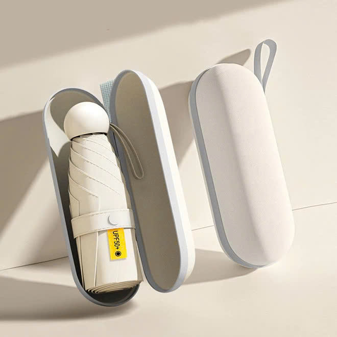 Ô Dù Gấp Gọn Mini 19cm, Dù Che Mưa, Dù Chống Tia Uv Mini Siêu Gọn 8 Xương, Có Hộp Đựng Chống Sốc - Hàng Chính Hãng - Giao Màu Ngẫu Nhiên