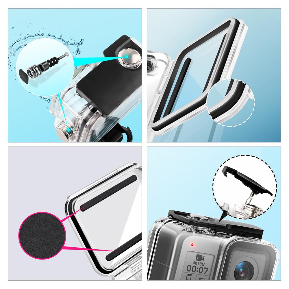 Vỏ chống thấm nước dưới nước 40m Tương thích với Camera hành động GoPro Hero 8