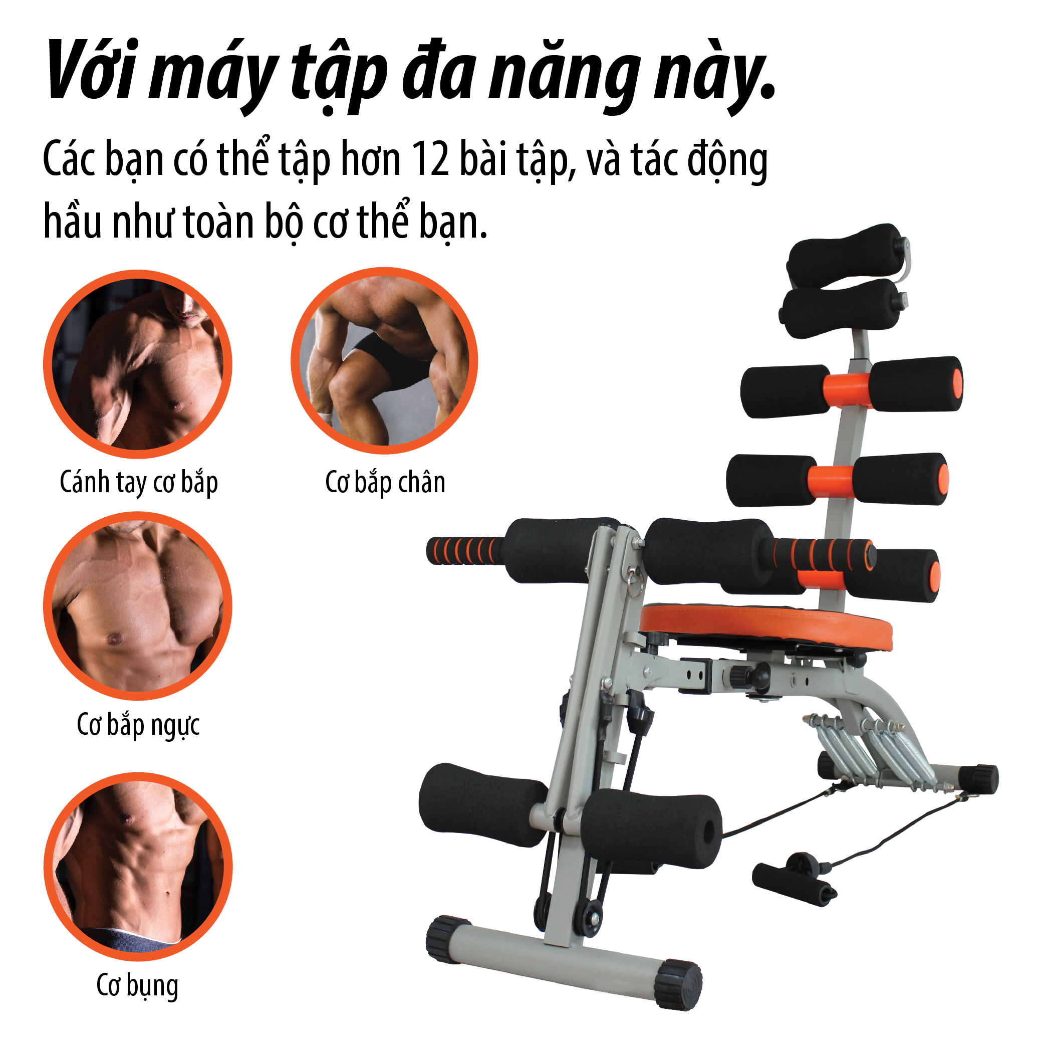 Máy Tập Đa năng New Six Pack Care mẫu mới model KM2017 (Hàng nhập khẩu)