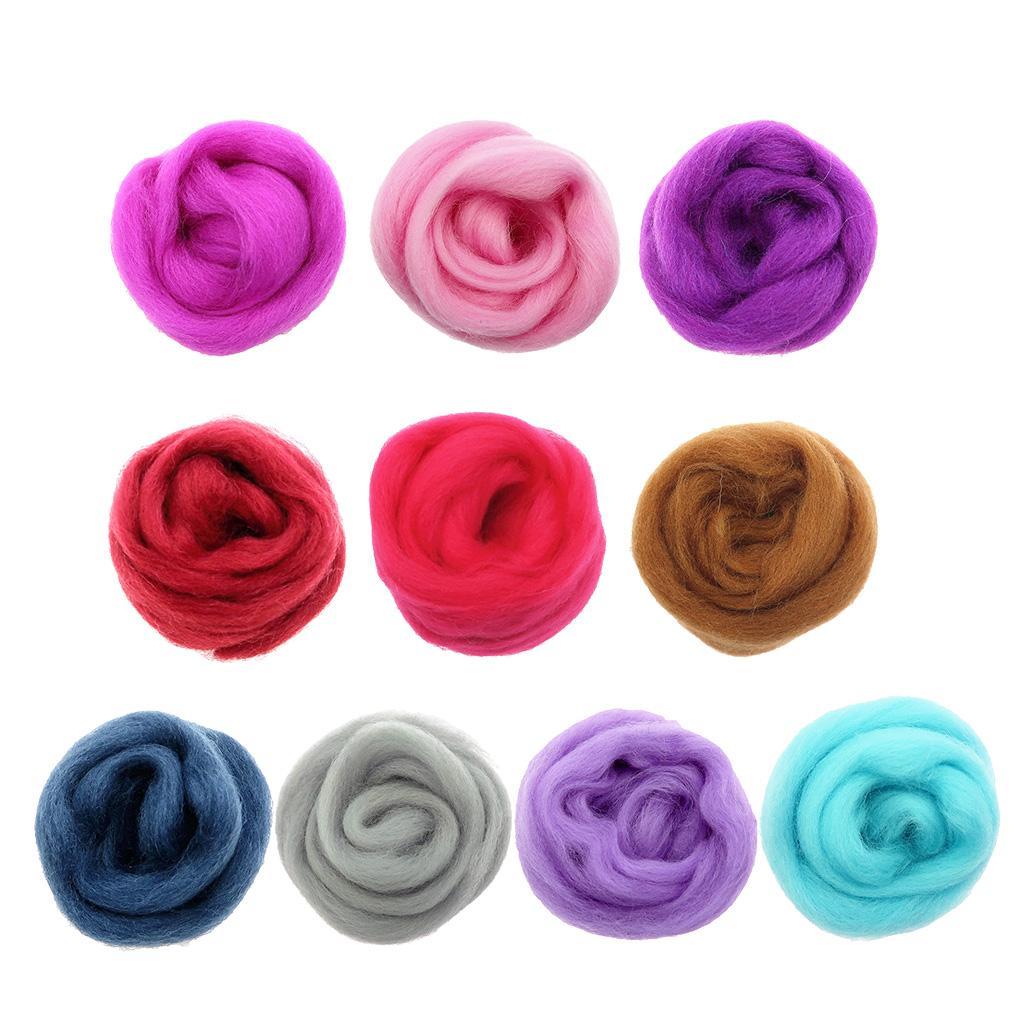 3-5pack 10g Soft Wool Roving Felting Wool for DIY Needle Felting Craft Grayish