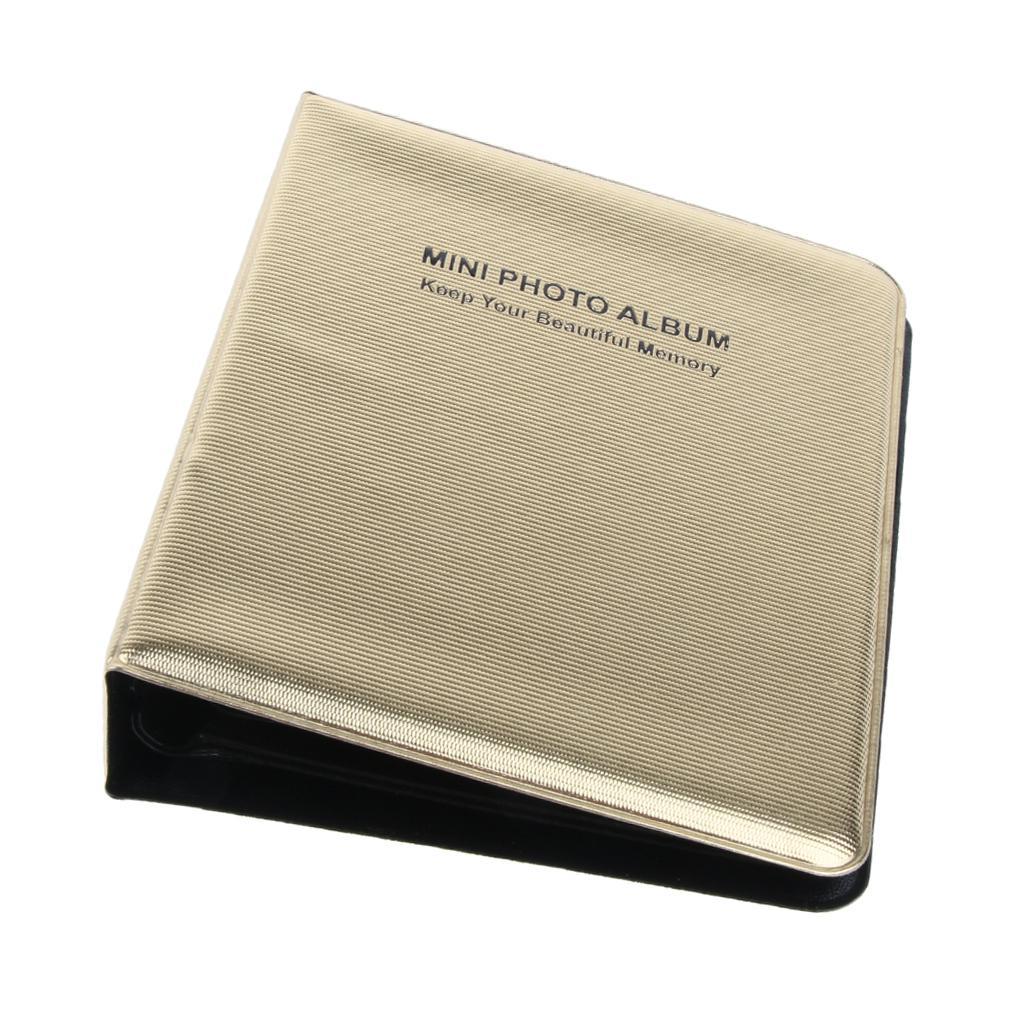 Compatible 64 Pockets Mini Photo Album for Fujifilm Instax Mini 8 8+ 9 25 26 50s 70 90 Film, Polaroid PIC-300 Z2300 Film - Luxury Gold