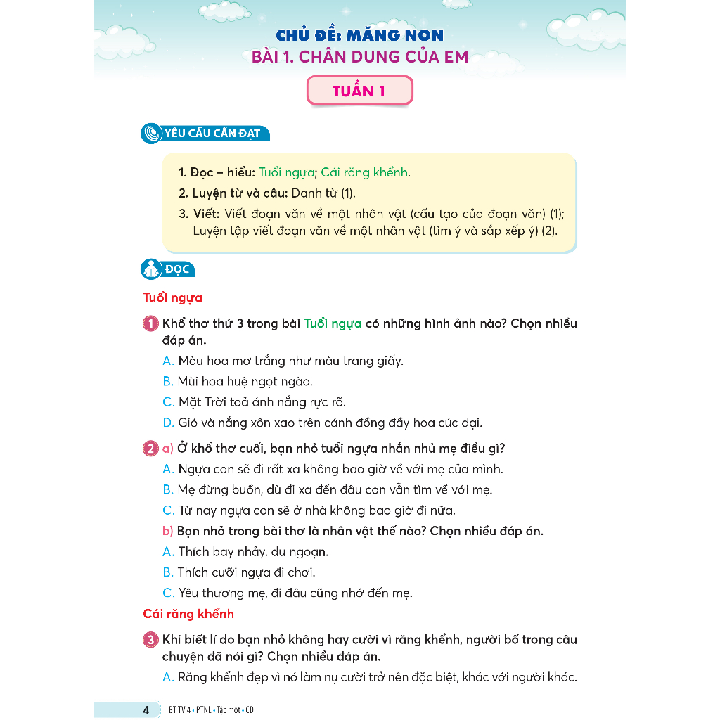 Sách - Bài tập Tiếng Việt 4 Tập 1 Phát triển năng lực