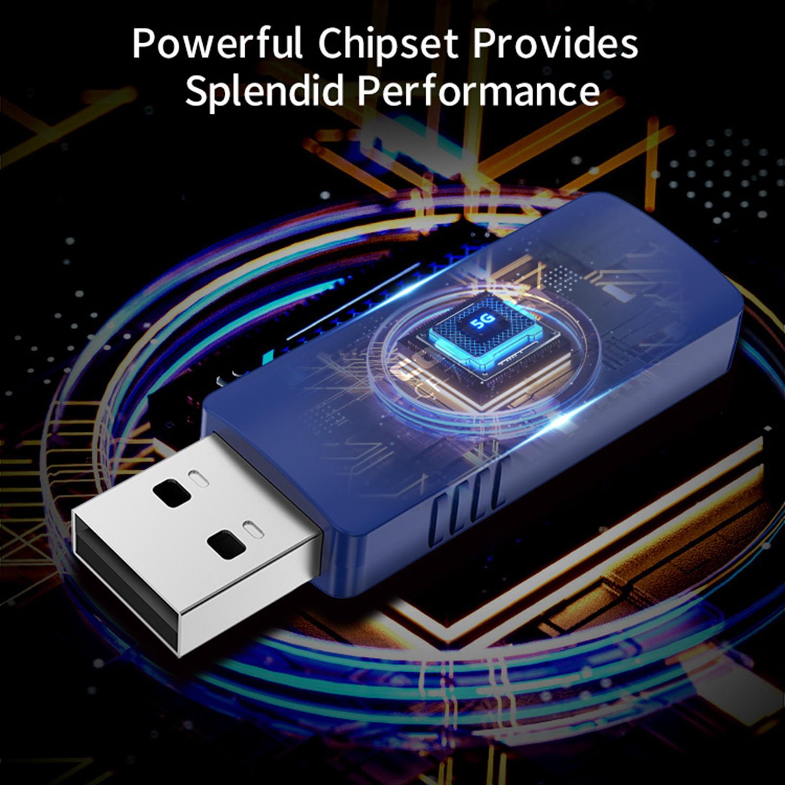 WiFi Adapter USB Bluetooth 4.2 Wireless Network Card Dual Band For Laptop PC