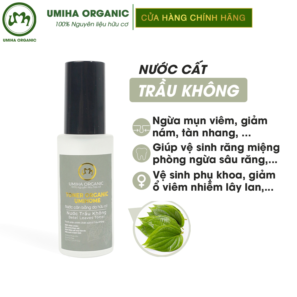 Nước cất lá Trầu Không hữu cơ UMIHOME 50/100ml nguyên chất