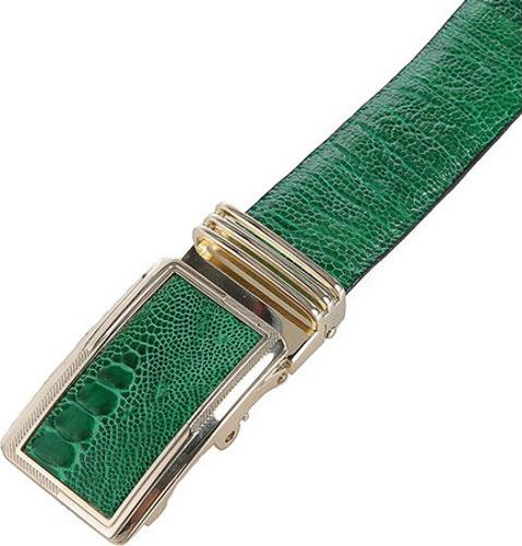 Thắt lưng nam da đà điểu Huy Hoàng màu xanh lá HT4474
